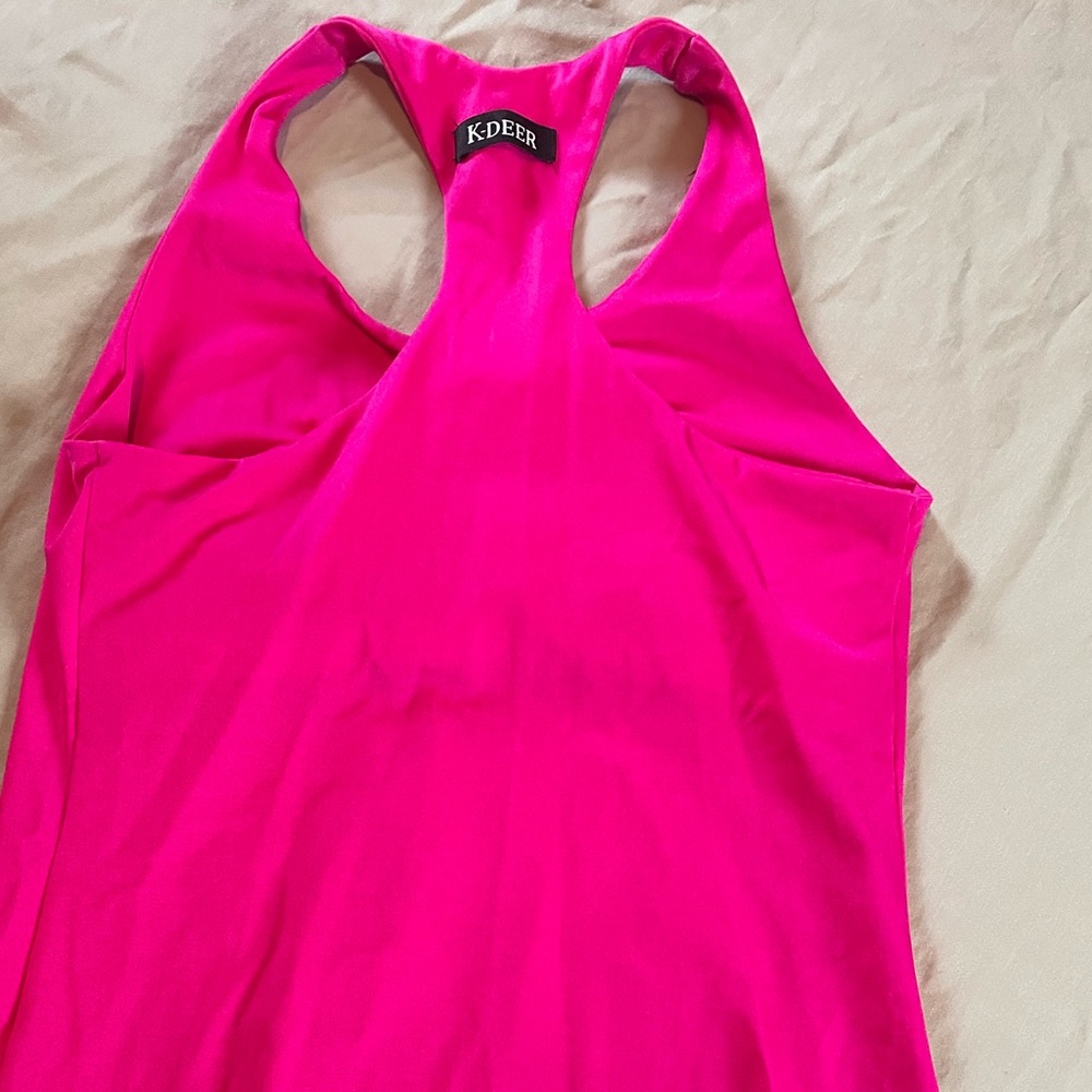 LAST CALL k-deer bra tank shelf bra medium bright hot pink LAST CALL
